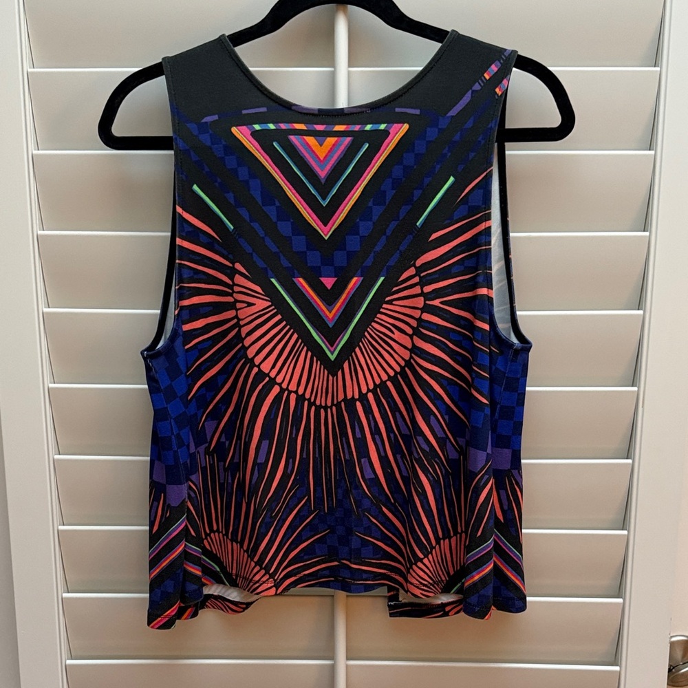Mara Hoffman Multicolor Geometric Open Back Tank Top